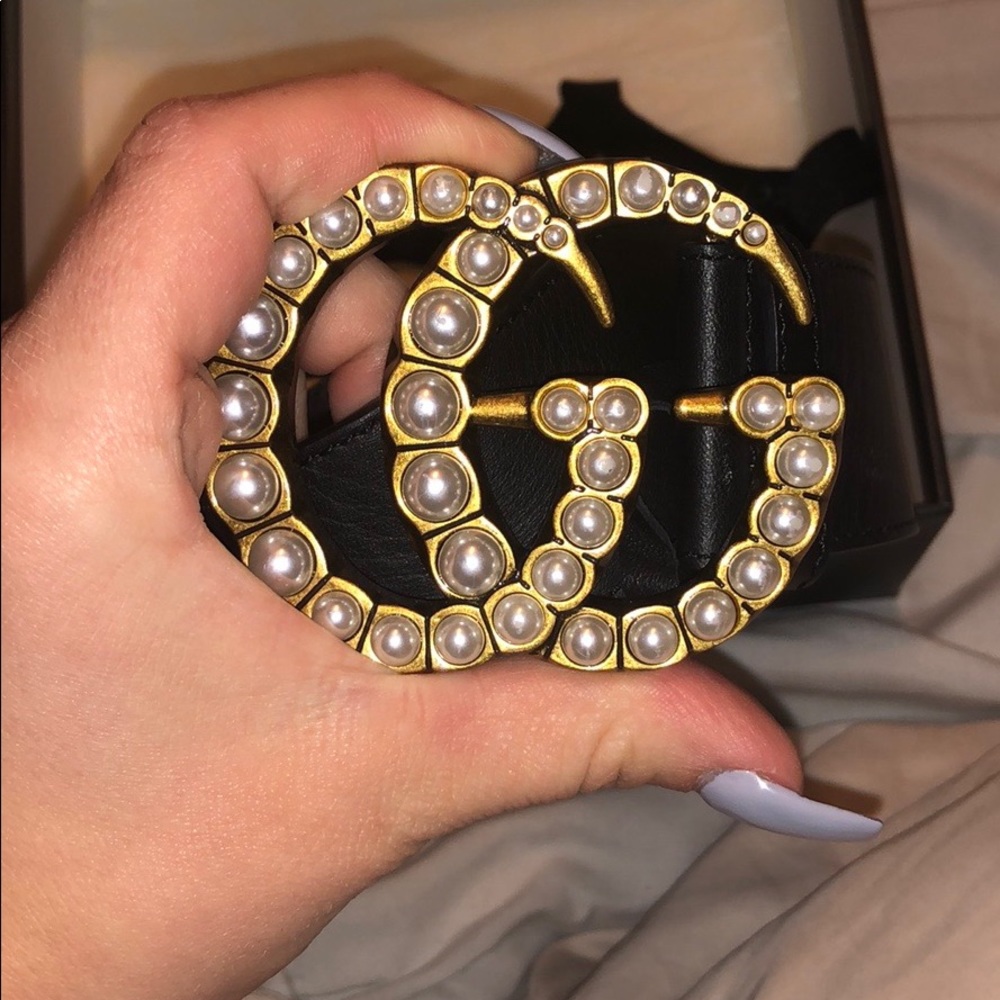 Pearled Gucci Belt